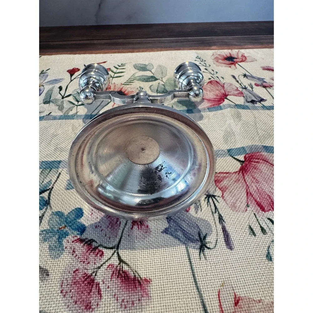 Vintage Cut Glass Bowl Silverplated Rim,  candlestick‎ curated grouping